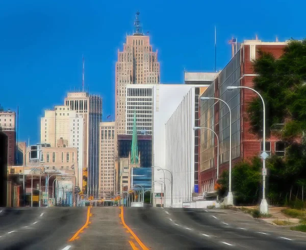 Road to Downtown Detroit — Stock Photo, Image