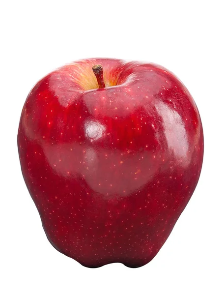 Pomme rouge brillant sur blanc — Photo