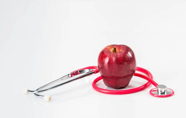 Apple denně lékař pryč zdravý — Stock fotografie