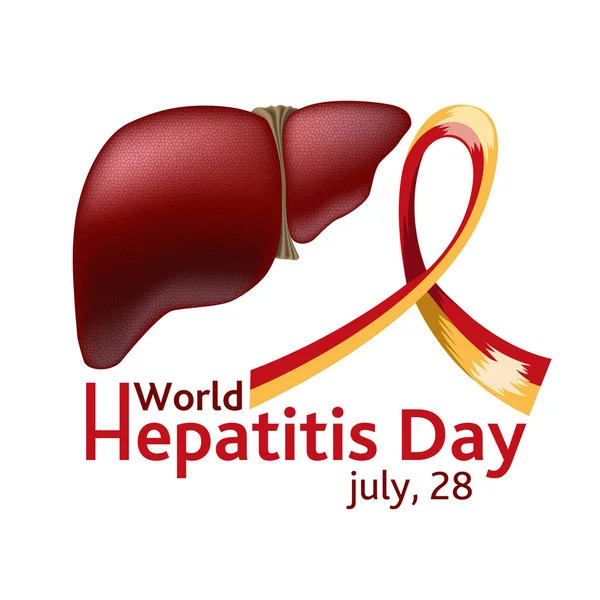 Ilustración vectorial de una cinta para el Día Mundial de la Hepatitis . — Vector de stock