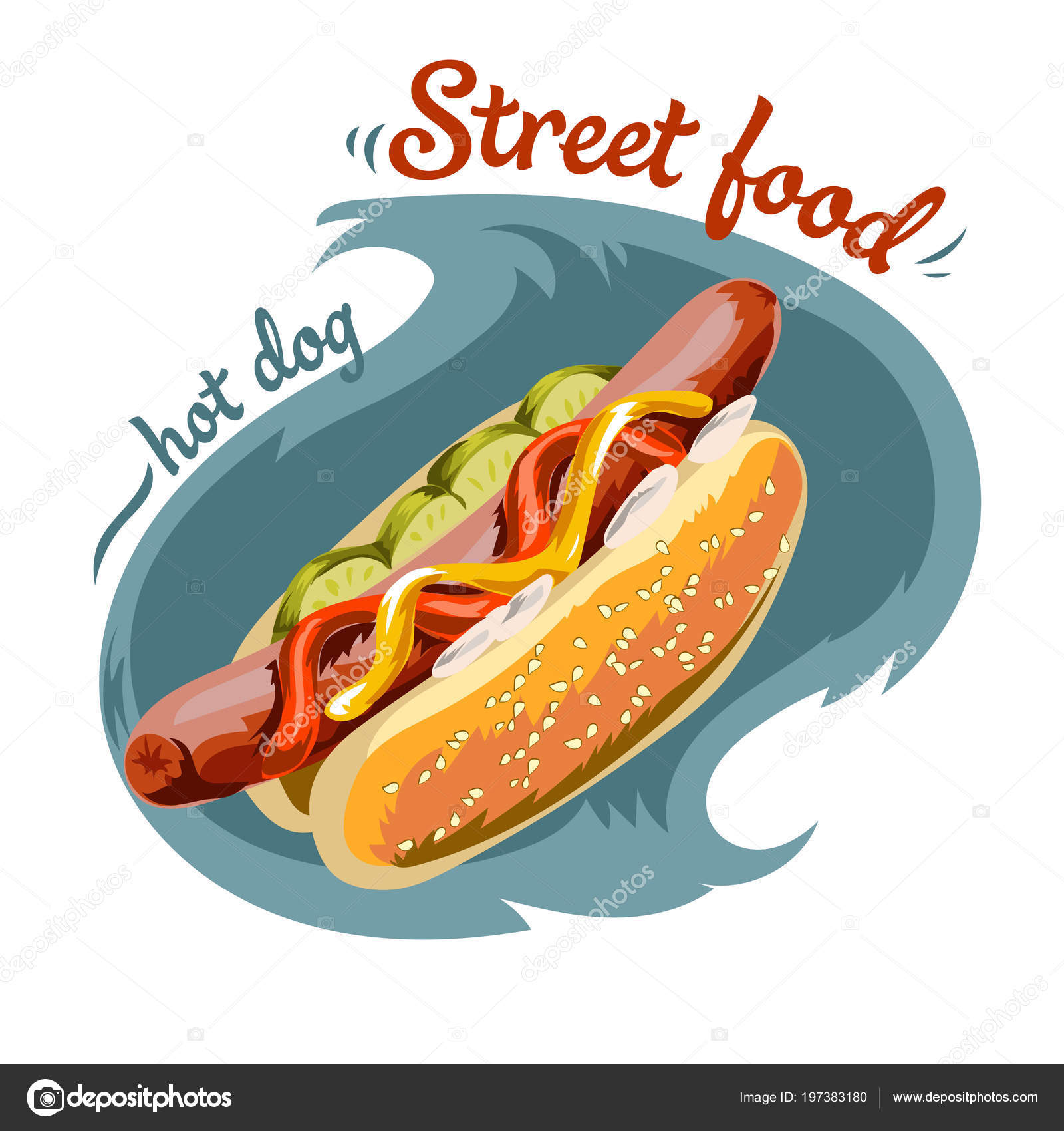 Ilustración de Vector Hot-Dog vector, gráfico vectorial © zazulla