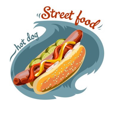 Vektör Hot-Dog illüstrasyonu