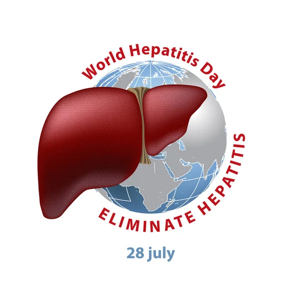 Ilustración vectorial, banne o póster para el día mundial de la hepatitis . — Vector de stock