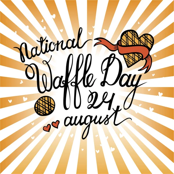 Ulusal Waffle gün vektör çizim. Afiş, poster os kartpostal. Yazı. — Stok Vektör