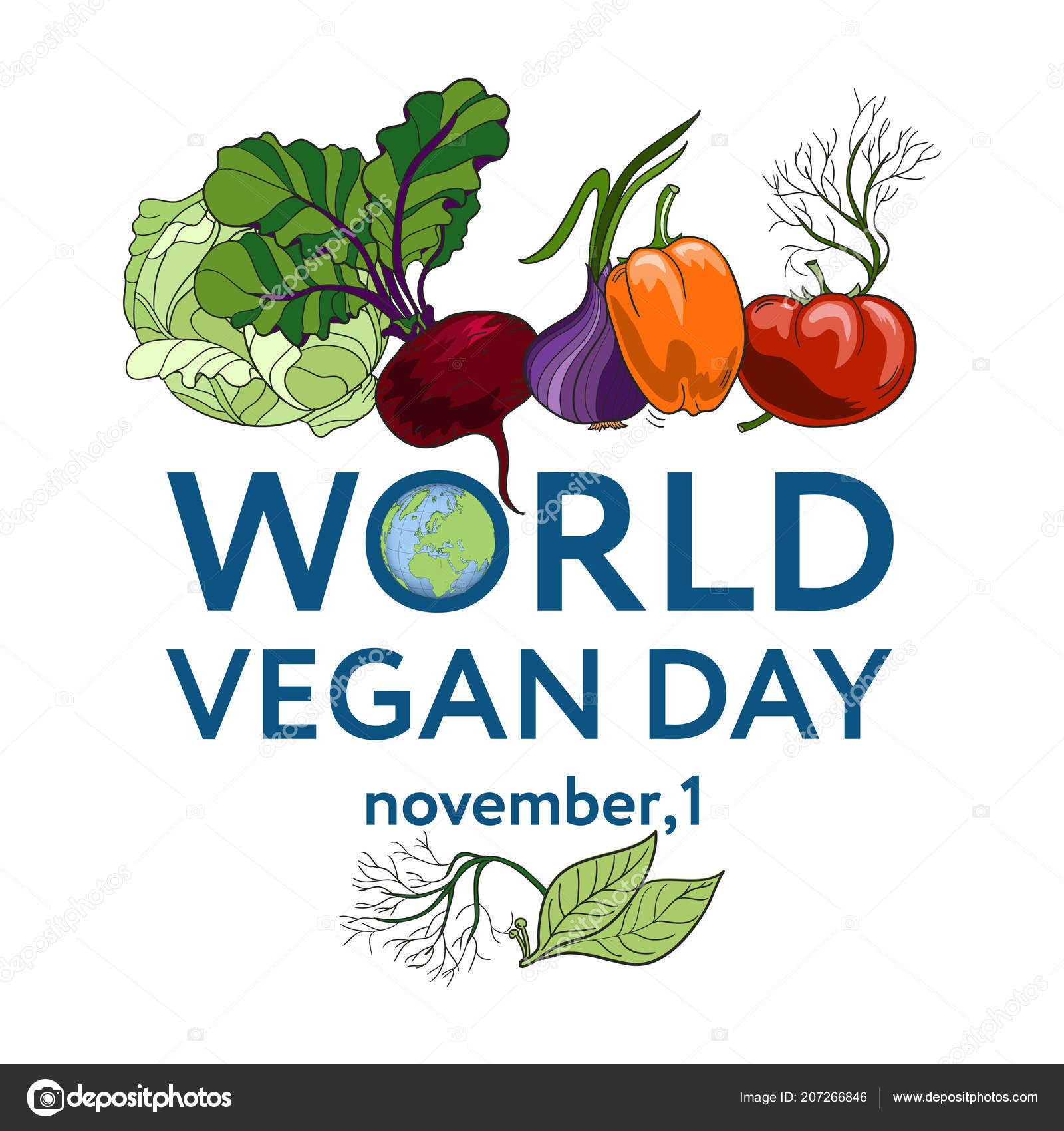 Cartão De Texto Do Dia Vegetariano Mundial No Planeta Azul Saudação  Manuscrita De Dia Vegetariano Cartaz Moderno, Adesivo, Etique Ilustração do  Vetor - Ilustração de naughty, orgânico: 162125150