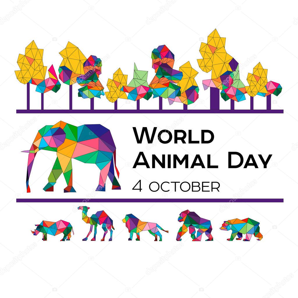 Ilustración vectorial para el Día Mundial de los Animales el 4 de