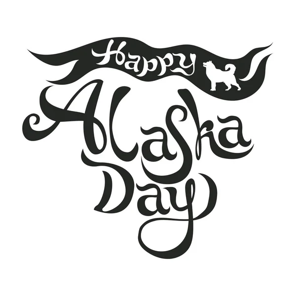 Alaska day - vectorillustratie met handgetekende letters voor uw ontwerpen — Stockvector