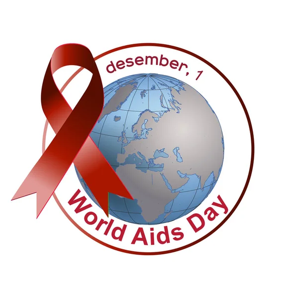 Dia Mundial Sida Dezembro Cartaz Banner Logotipo Dia Mundial Aids — Vetor de Stock