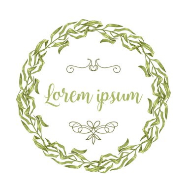 Bitkisel dallar ve dalları çelenk ve köşeler sınır çerçeveleri ile vektör davetiye kartları.