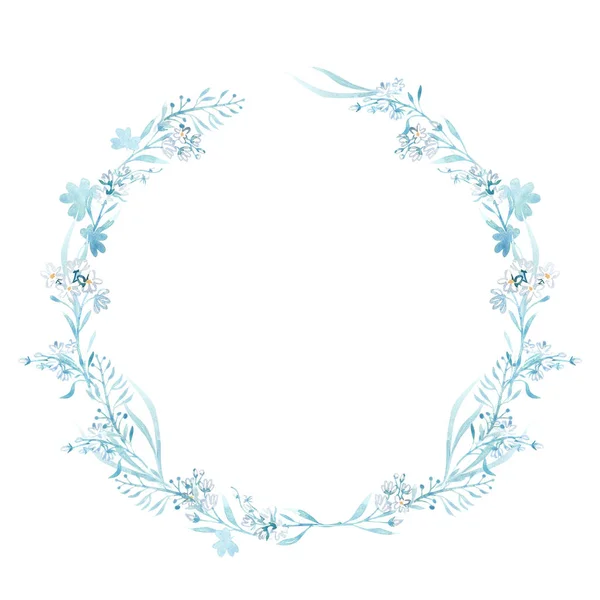 Mão desenhado ilustrações aquarela. Laurel Wreaths. Elementos de design floral. Perfeito para convites de casamento, cartões de felicitações, blogs, logotipos, impressões — Fotografia de Stock