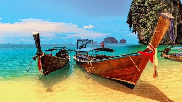 Лодка Туристов Увидеть Коралловые Рифы Провинции Краби Таиланд — стоковое фото