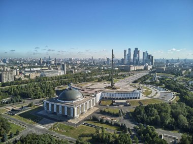 Moskova, Rusya, anteni dron görünümden Hill'de Poklonnaya
