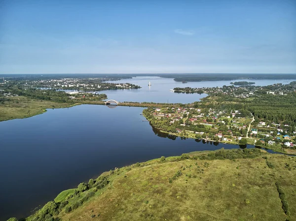 Калязинская Колокольня Свято Николаевского Собора Воде Затопленная Колокольня Калязин Тверская — стоковое фото