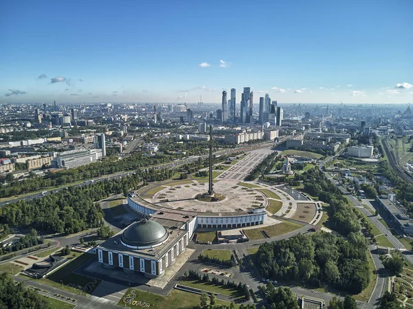 Moskova, Rusya, anteni dron görünümden Hill'de Poklonnaya