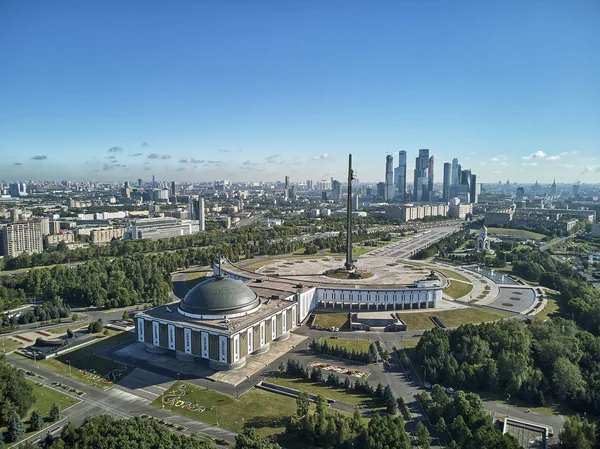 Colina Poklonnaya Moscou Rússia Aérea Partir Vista Drone — Fotografia de Stock