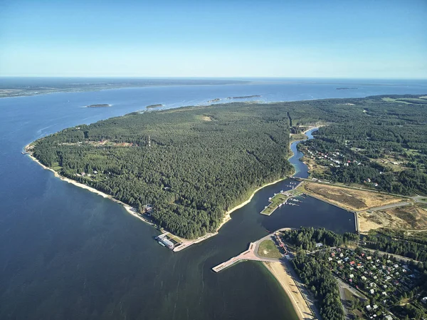 Drone aerial view on Yaroslavl and river Volga, Russia. Drone view