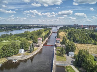 Savak chanel tarihinde Moskova-Volga. Drone havadan görünümü