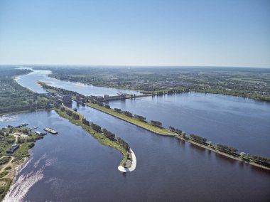 Savak chanel tarihinde Moskova-Volga. Drone havadan görünümü