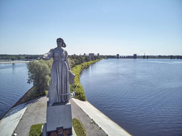 シャネルの水門モスクワ Volga 無人空撮 — ストック写真