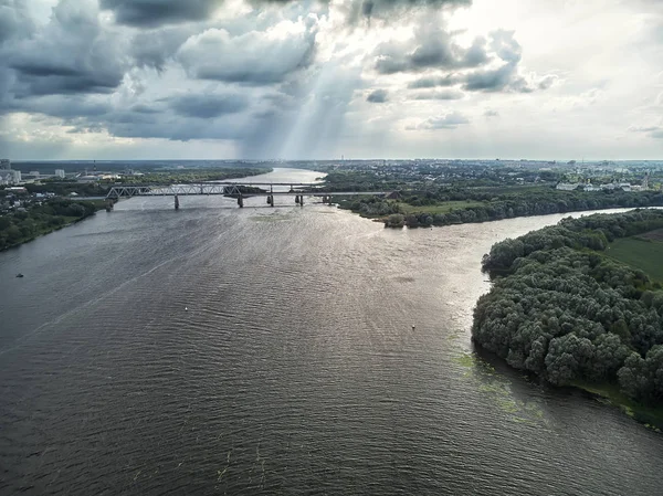 Rio Moscou Rússia Vista Aérea Vista Aérea Drone — Fotografia de Stock