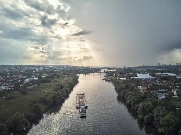 River Moscow Russia Aerial View Drone Aerial View — Stock Photo, Image