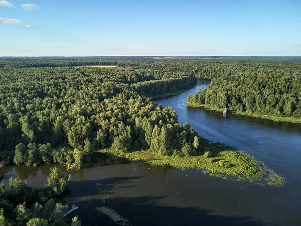 Річка Москві Пташиного Польоту Drone Пташиного Польоту — стокове фото