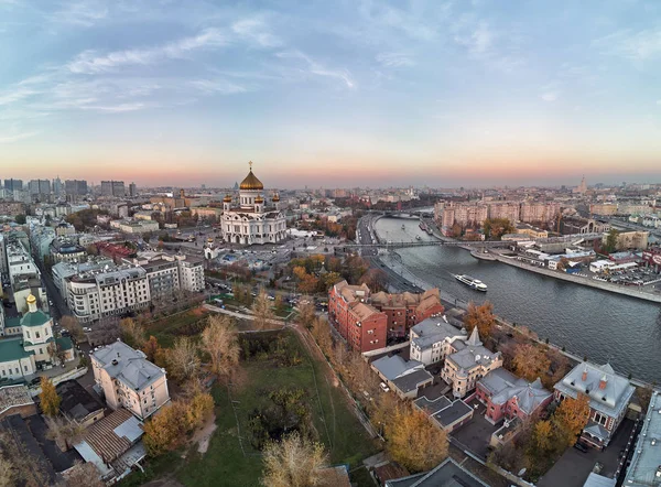 Vista Pôr Sol Catedral Moscou Cristo Salvador Moscou Rússia Rio — Fotografia de Stock