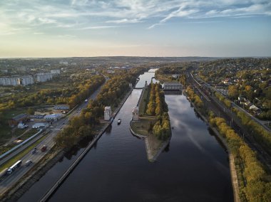 Savak chanel tarihinde Moskova-Volga, havadan görünümü, dubna, dvitrov