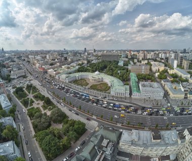 Kont Sheremetev'in bakımevi. Sklifosovskiy Enstitüsü. Moskova Rusya Suharevskaya meydanı. Havadan insansız hava aracı görünümü