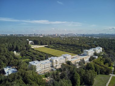 Arkhangelskoye Krasnogorsky District, Moskova Oblast ve Rusya'da bir tarihi emlak. Havadan insansız hava aracı görünümü