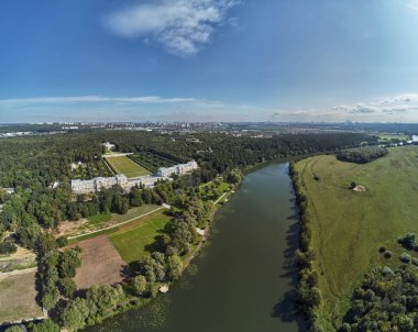 Arkhangelskoye Krasnogorsky District, Moskova Oblast ve Rusya'da bir tarihi emlak. Havadan insansız hava aracı görünümü