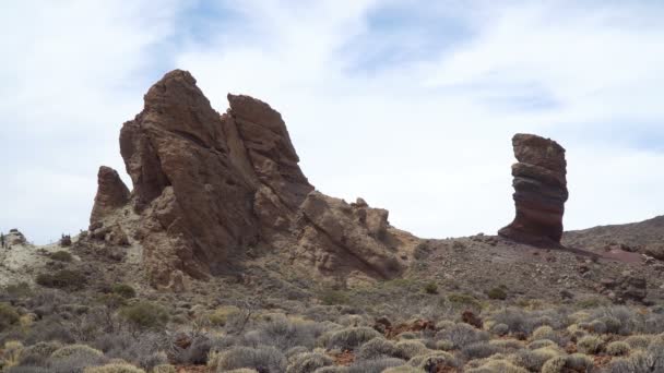 Skupina Turistů Národní Park Teide Tenerife Kanárské Ostrovy Španělsko Časová — Stock video