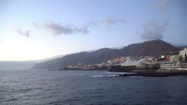 Los Gigantes Stad Waterfront Tenerife Canarische Eilanden Spanje Time Lapse — Stockvideo