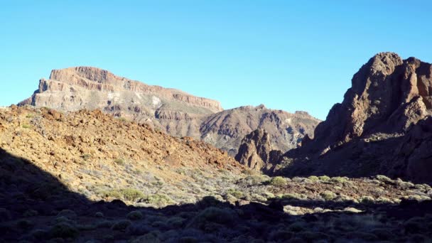 Área Rochosa Vulcânica Parque Nacional Teide Tenerife Ilhas Canárias Espanha — Vídeo de Stock