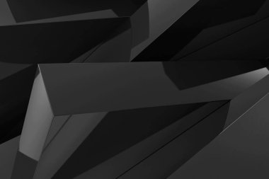 Soyut siyah geometri arka plan. 3D render