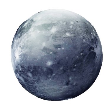 Plüton gezegeni izole beyaz arka plan üzerinde. Nasa tarafından döşenmiş bu görüntü unsurları. 3D render