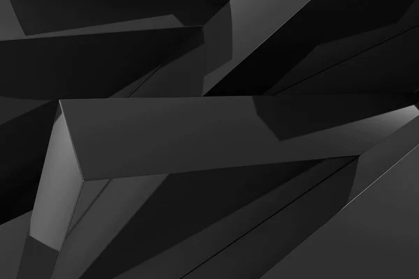 Abstract Black Geometry Background Inglês Renderização — Fotografia de Stock