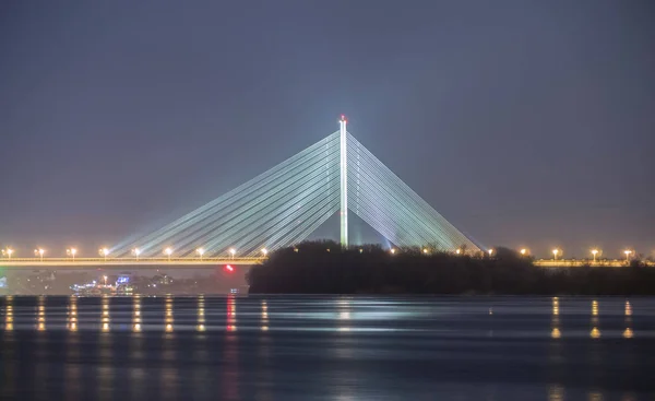 Pivdennyi Köprüsü Yukarıda Nehir Dinyeper Ukrayna Kiev Şehir Güney Köprüsü — Stok fotoğraf