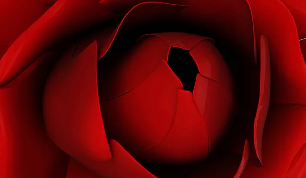 Close View Red Rose Rendering — Stock Photo, Image