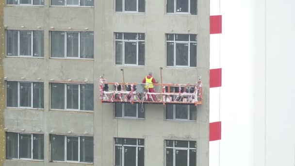 Edificio Construcción Trabajadores Obra — Vídeos de Stock