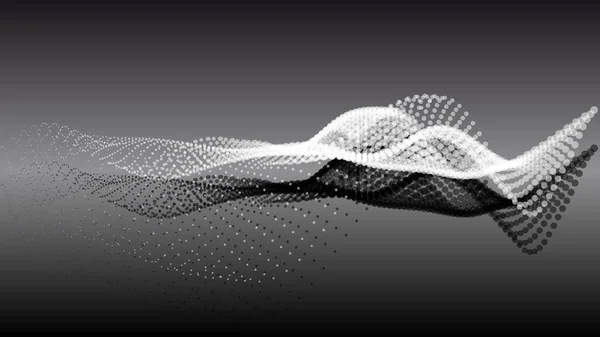 Абстрактные Точки Шумовых Волн Глубиной Поля Футуристическая Цифровая Иллюстрация Волновая — стоковый вектор