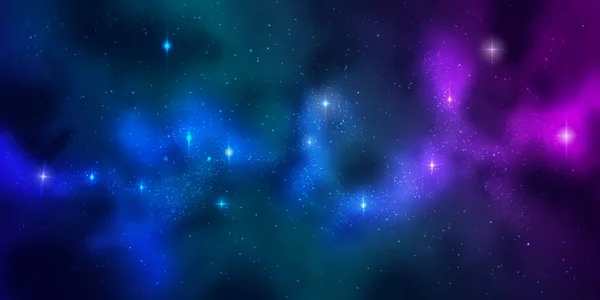 Fundo Colorido Abstrato Com Nebulosa Estrelas Concepção Ilustração Vetorial — Vetor de Stock