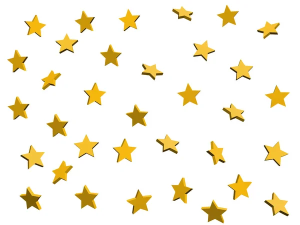 Sárga Csillaggal Elszigetelt Háttér Arany Absztrakt Dekoráció — Stock Vector