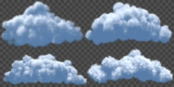 Встановити хмарний реалізм ізольовано на прозорому фоні. Вектор b — стоковий вектор