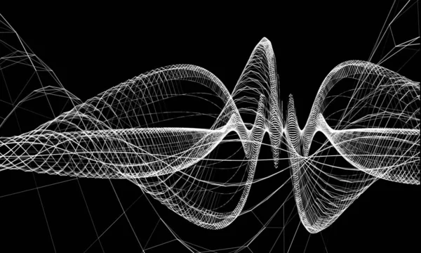 Alambre abstracto con líneas de comunicación de fondo. Científico f — Archivo Imágenes Vectoriales