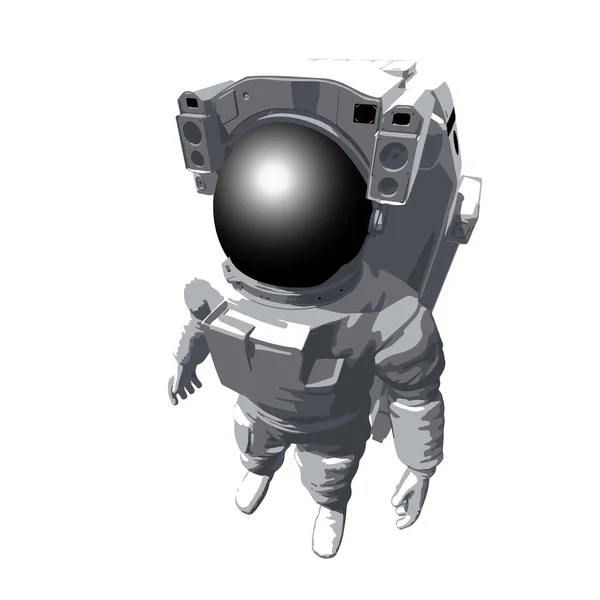 Astronauten på vit uppifrån. Vektor illustration. — Stock vektor