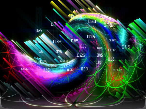 Abstract analysis color grid infographic with  glow effect on da
