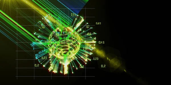 Abstraktní Sféra Výbuchu Pozadí Rozmazanými Liniemi Kvantová Koncepce Počítačové Technologie — Stock fotografie