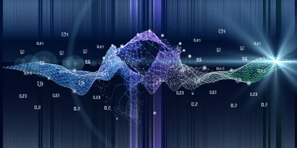 Big Data Visualisation Abstraite Analyser Les Données Grille Ondulée Algorithme — Photo