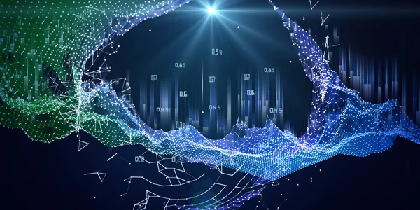 Abstrakter Polygonaler Hintergrund Künstlicher Intelligenz Auf Gitterdaten Analytics Algorithmen Für — Stockfoto